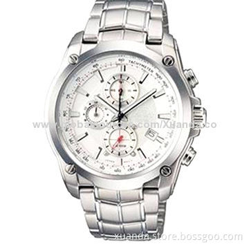Fashion chronograph watch, stainless steel case with good-quality